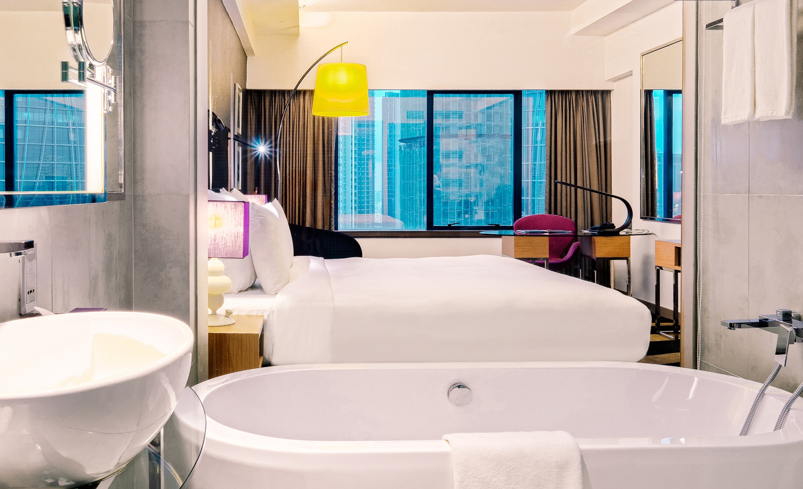 Guest room bath at the Wyndham Grand Bangsar Kuala Lumpur in Kuala Lumpur, Other than US/Canada