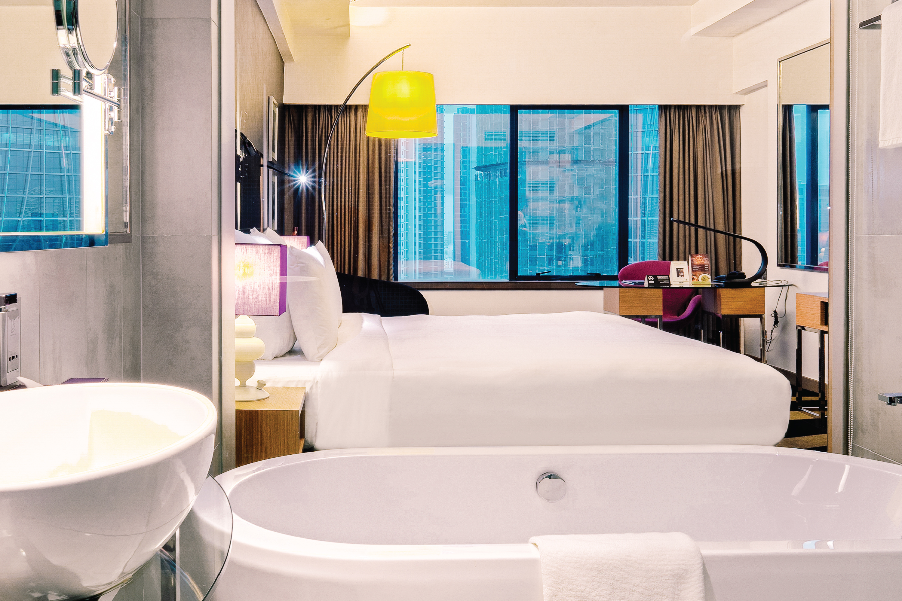 Guest room bath at the Wyndham Grand Bangsar Kuala Lumpur in Kuala Lumpur, Other than US/Canada