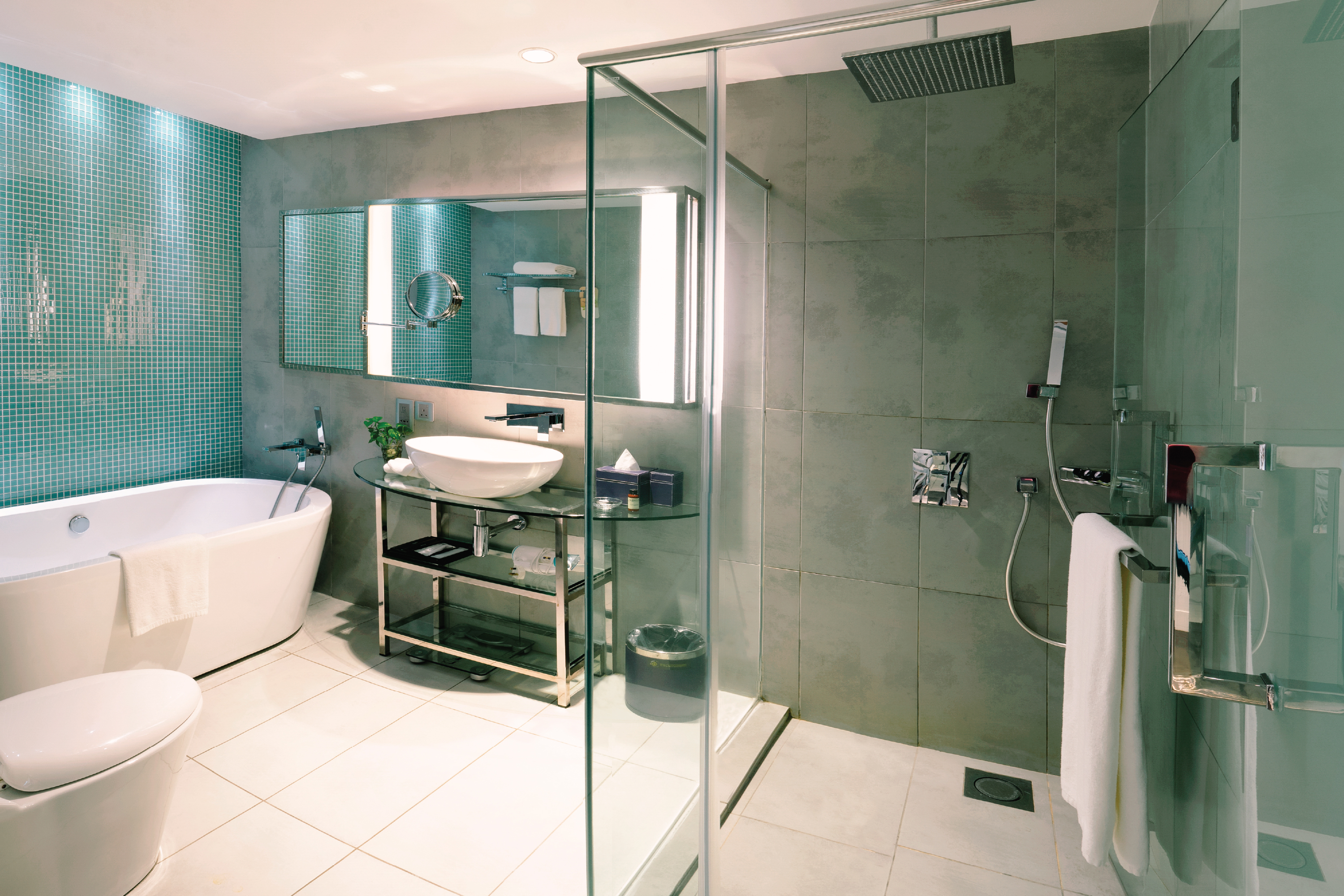 Guest room bath at the Wyndham Grand Bangsar Kuala Lumpur in Kuala Lumpur, Other than US/Canada