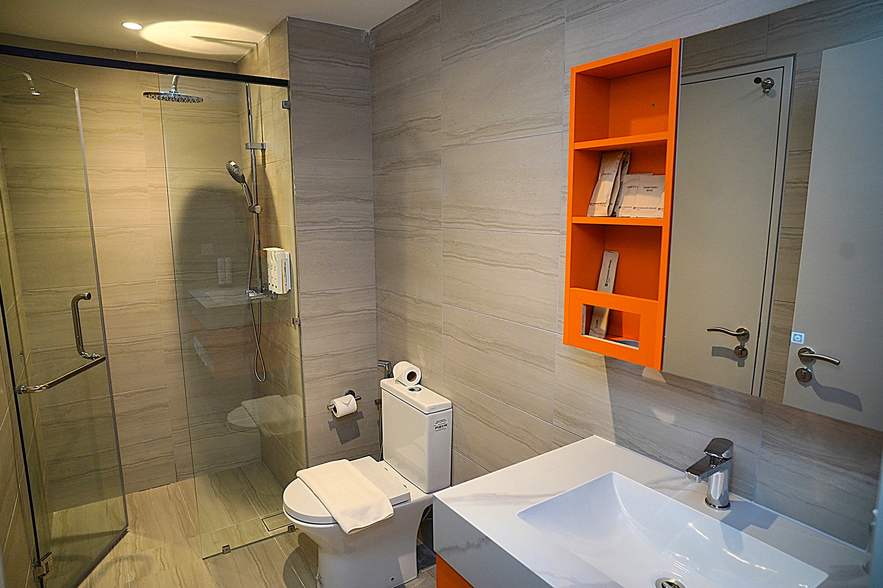 Guest room bath at the Wyndham Grand i-City in Shah Alam, Other than US/Canada