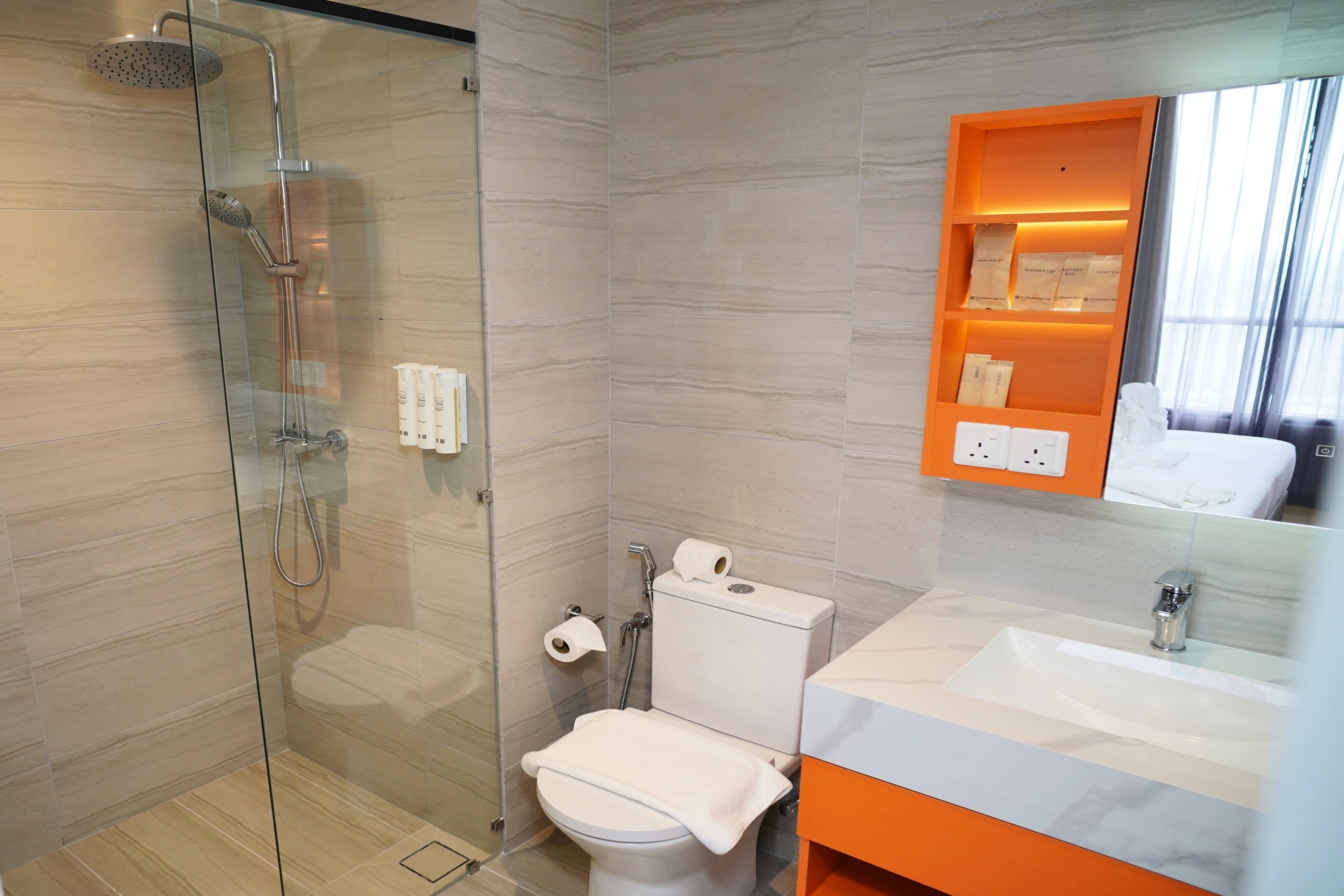 Guest room bath at the Wyndham Grand i-City in Shah Alam, Other than US/Canada