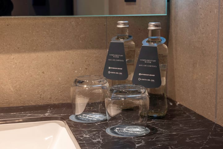 Guest room bath at the Wyndham Grand Costa Del Sol Lima Airport in Lima, Other than US/Canada