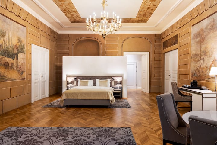 Guest room at the Wyndham Grand Krakow Old Town in Cracow, Other than US/Canada