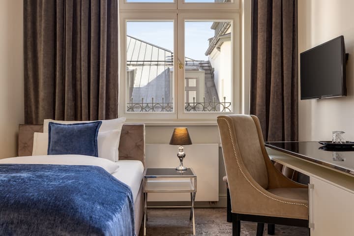 Guest room at the Wyndham Grand Krakow Old Town in Cracow, Other than US/Canada