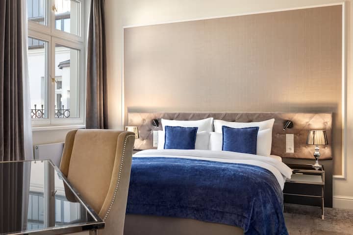 Guest room at the Wyndham Grand Krakow Old Town in Cracow, Other than US/Canada