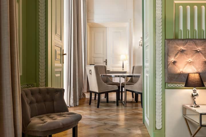 Guest room at the Wyndham Grand Krakow Old Town in Cracow, Other than US/Canada