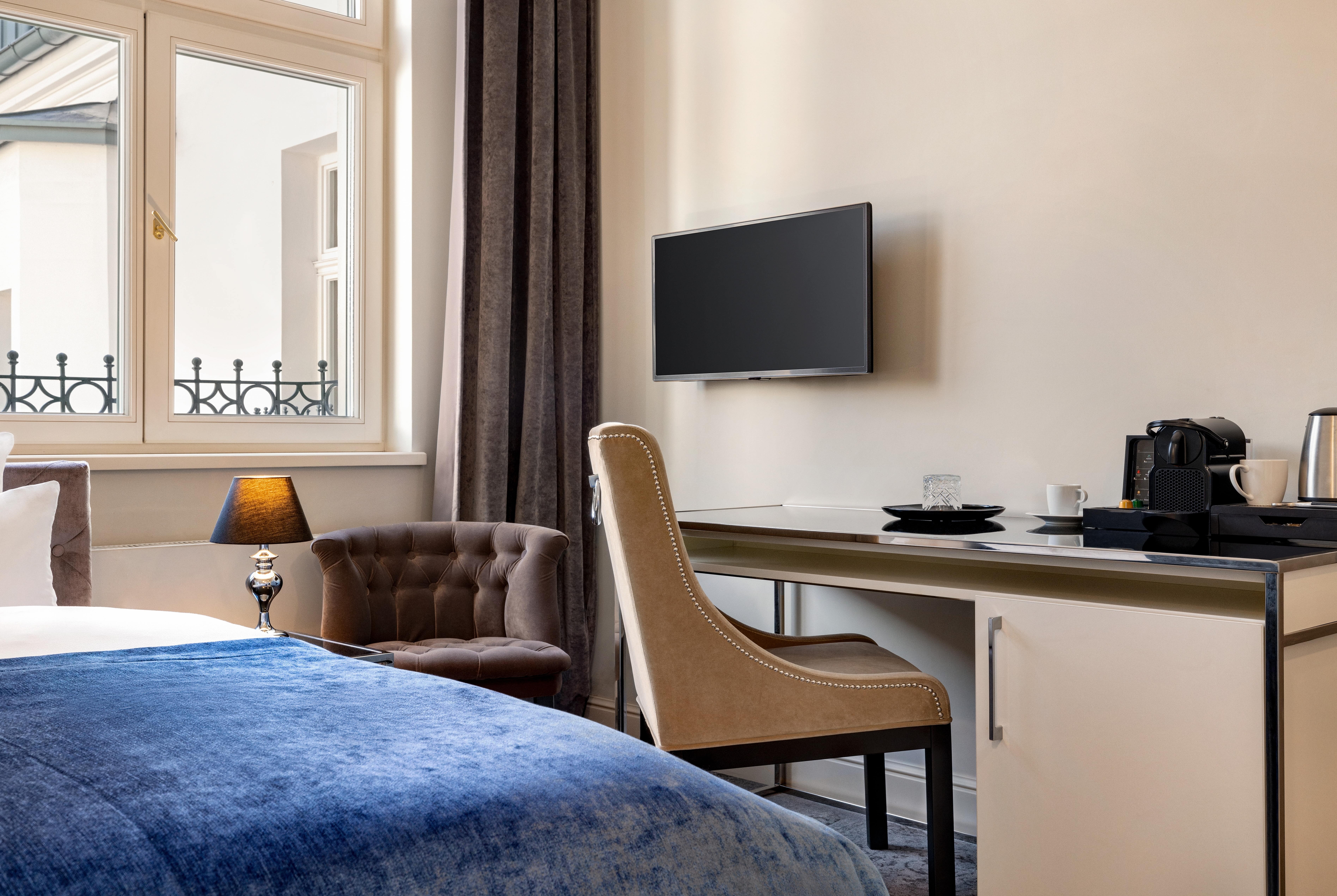 Guest room at the Wyndham Grand Krakow Old Town in Cracow, Other than US/Canada