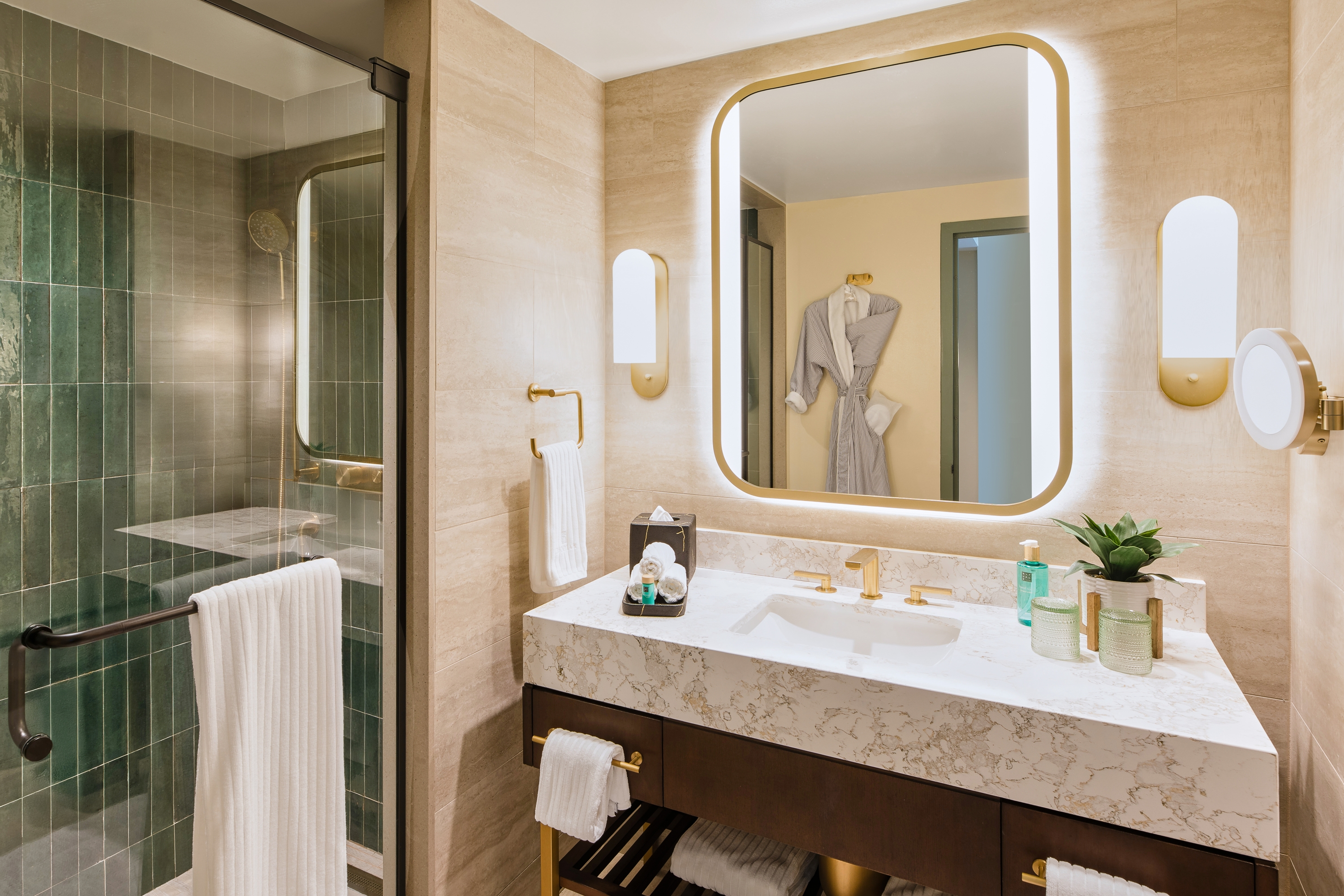 Guest room bath at the Wyndham Grand Rio Mar Rainforest Beach and Golf Resort in Rio Grande, Other than US/Canada