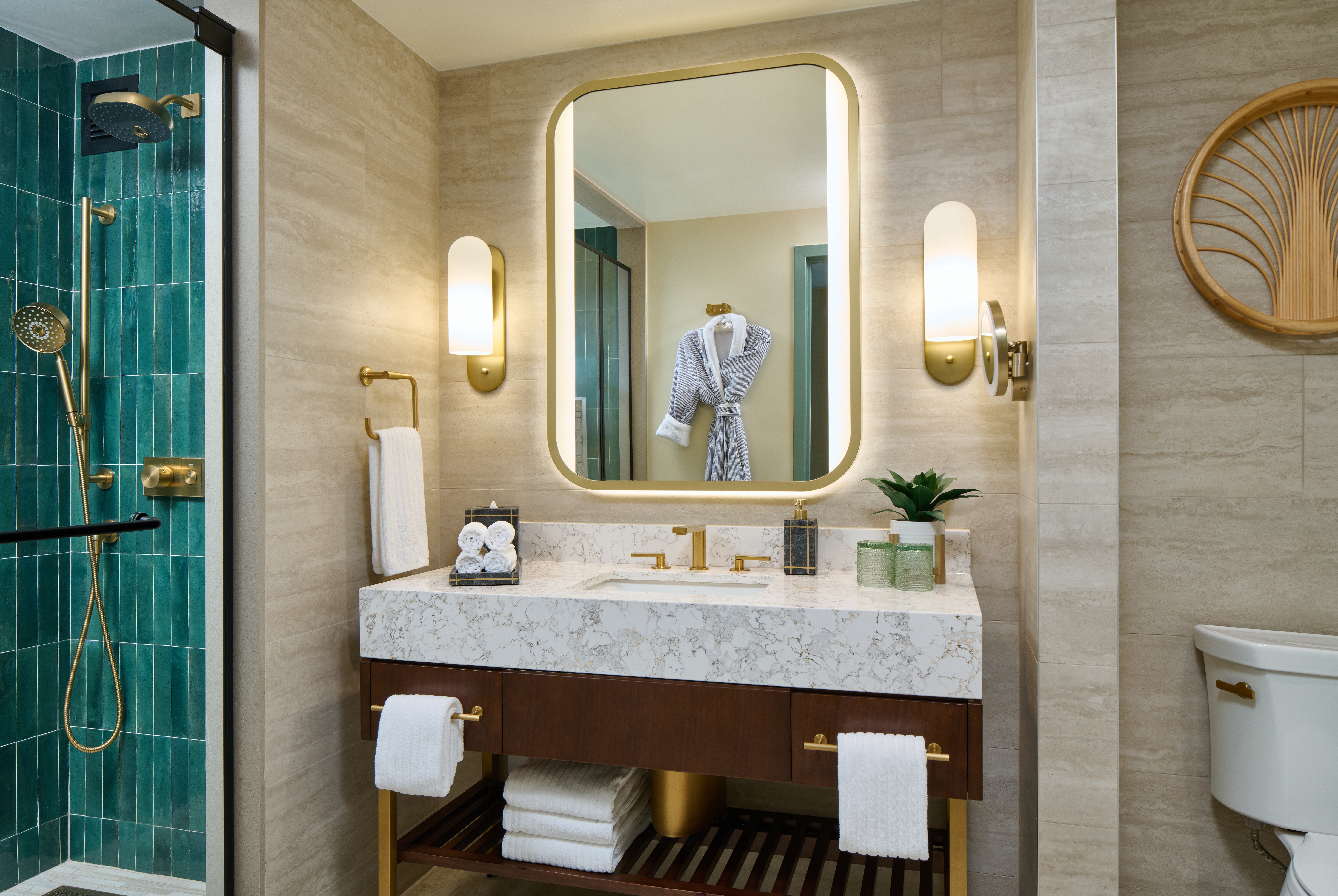 Guest room bath at the Wyndham Grand Rio Mar Rainforest Beach and Golf Resort in Rio Grande, Other than US/Canada