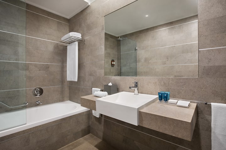 Guest room bath at the Wyndham Grand Algarve in Algarve, Other than US/Canada