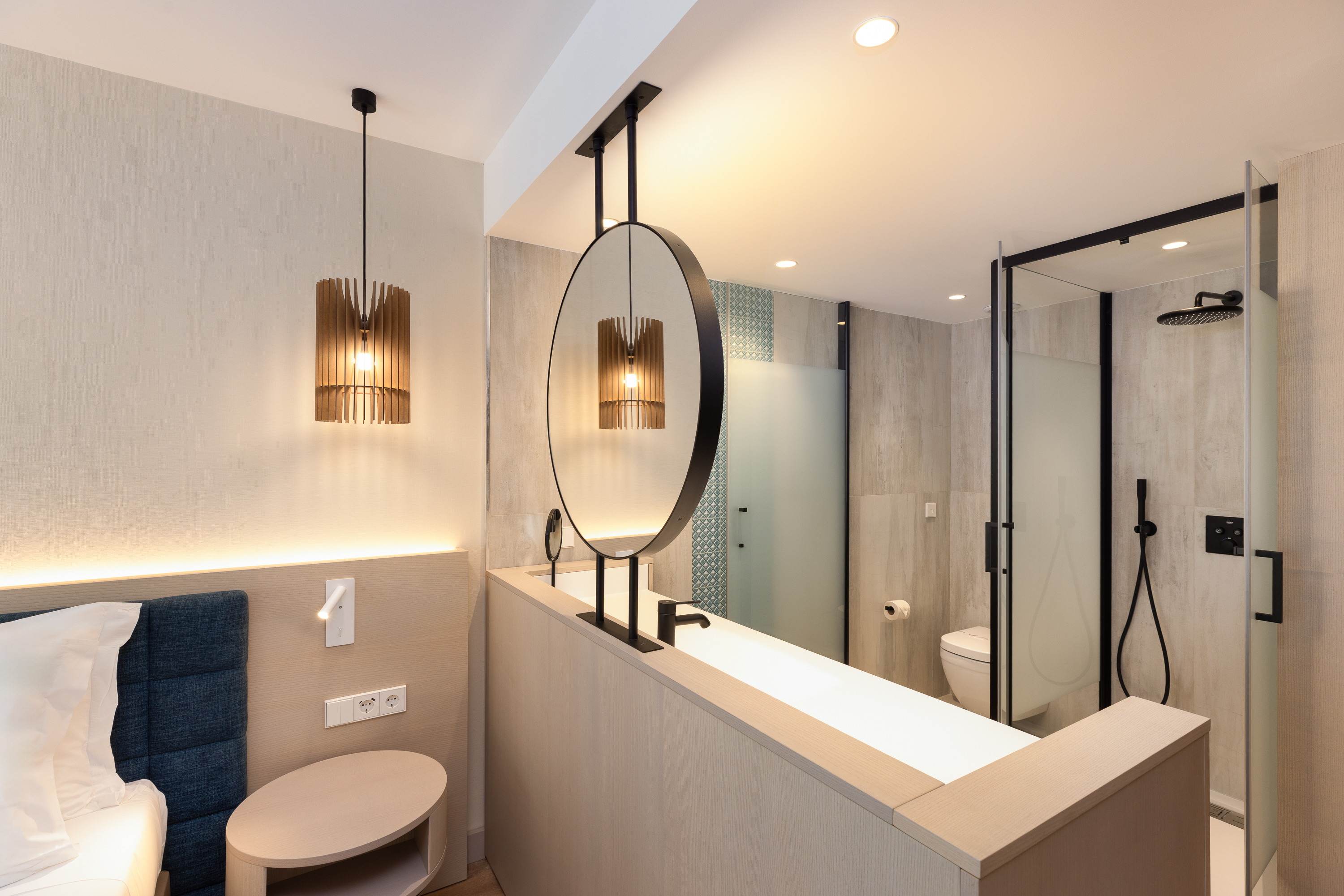 Guest room bath at the Wyndham Grand Carvoeiro Algarve in Carvoeiro, Other than US/Canada