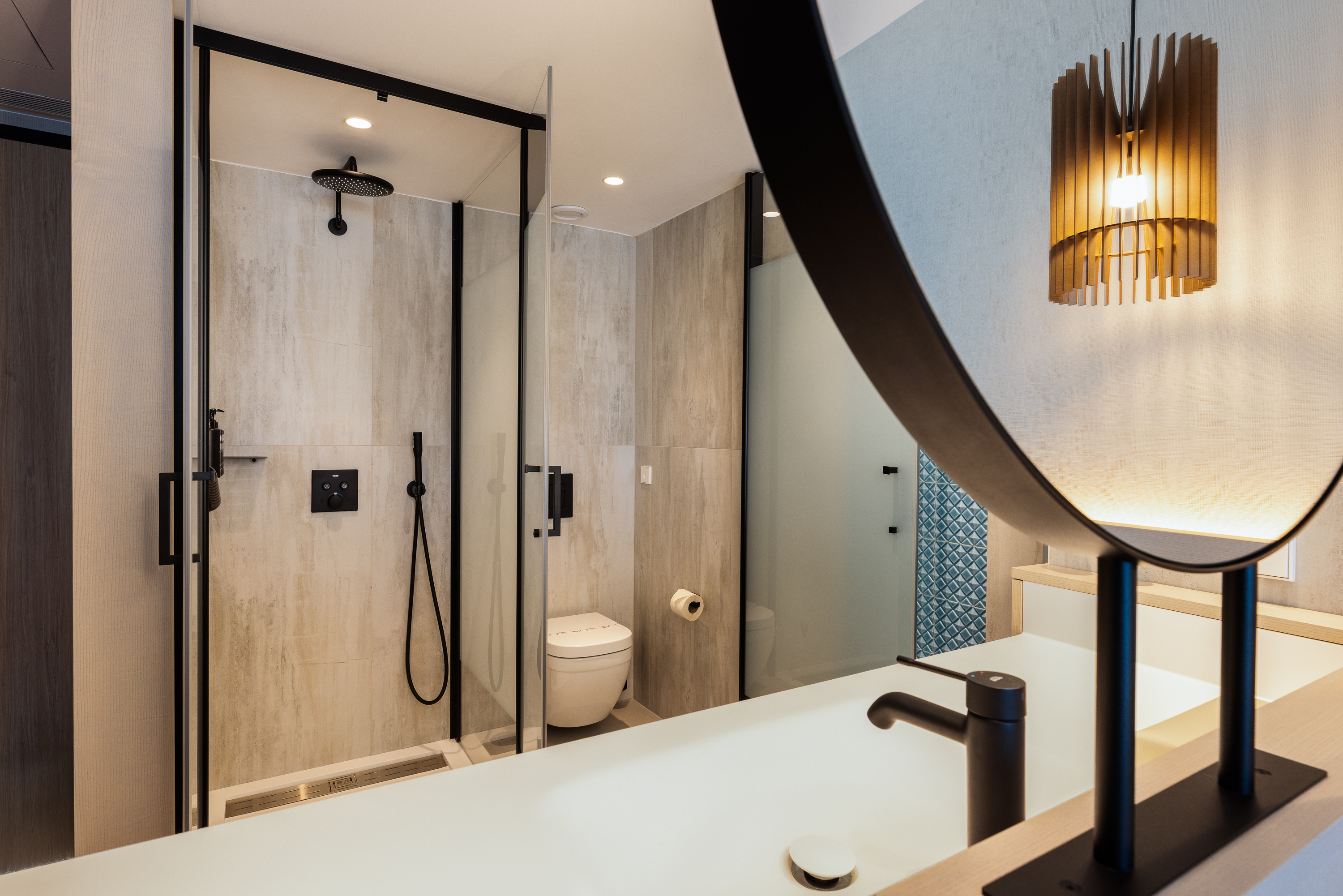 Guest room bath at the Wyndham Grand Carvoeiro Algarve in Carvoeiro, Other than US/Canada