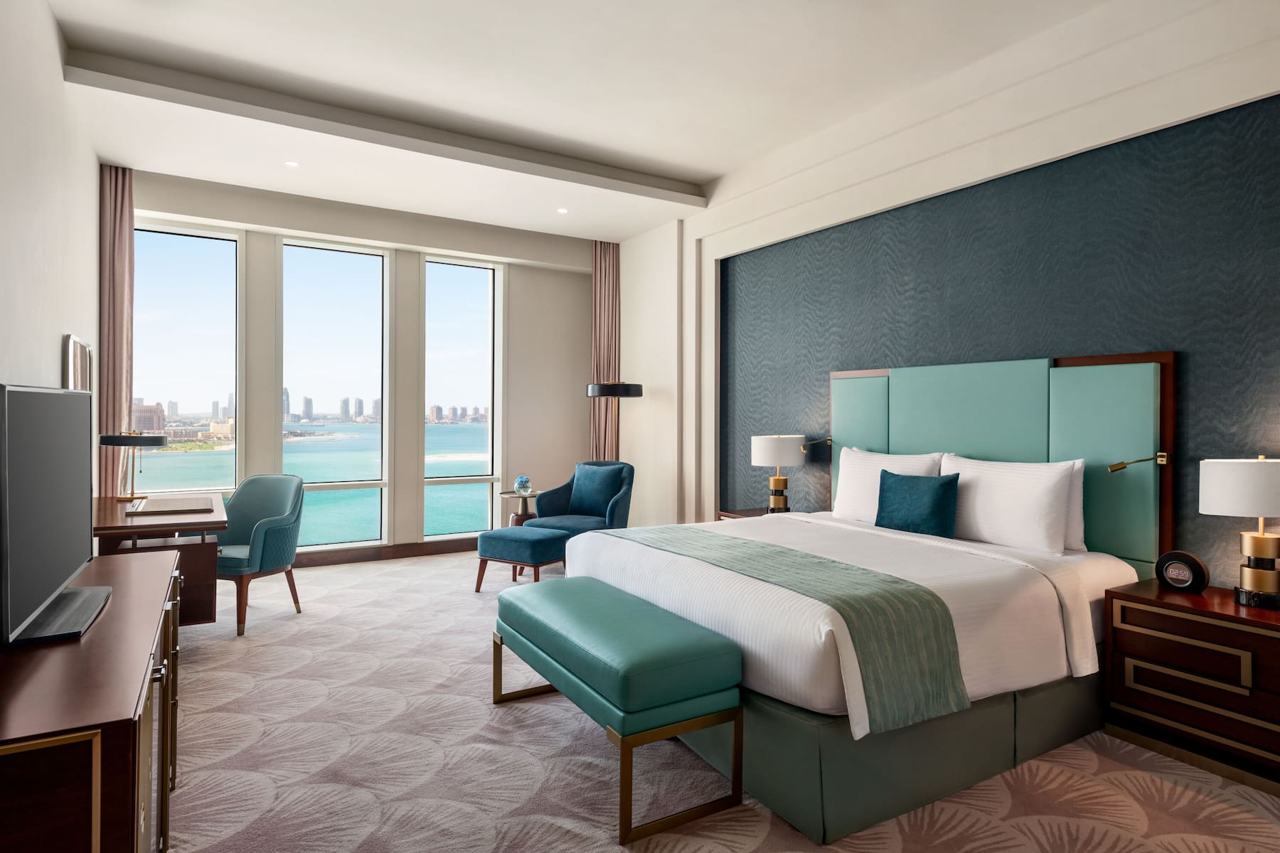 Guest room at the Wyndham Grand Doha West Bay Beach in Doha, Other than US/Canada