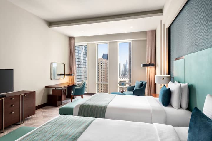 Guest room at the Wyndham Grand Doha West Bay Beach in Doha, Other than US/Canada