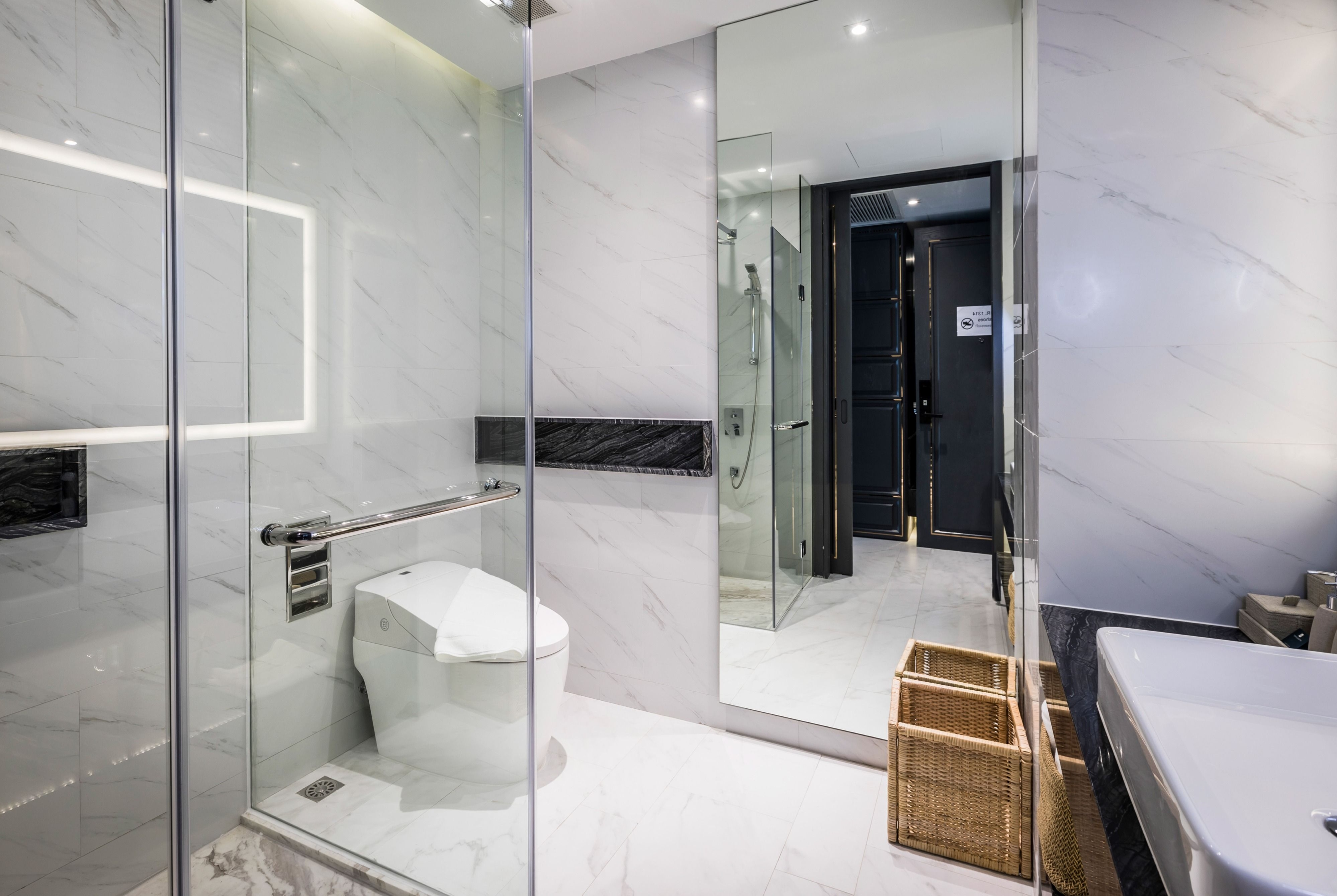 Guest room bath at the Wyndham Grand Nai Harn Beach Phuket in Phuket, Other than US/Canada