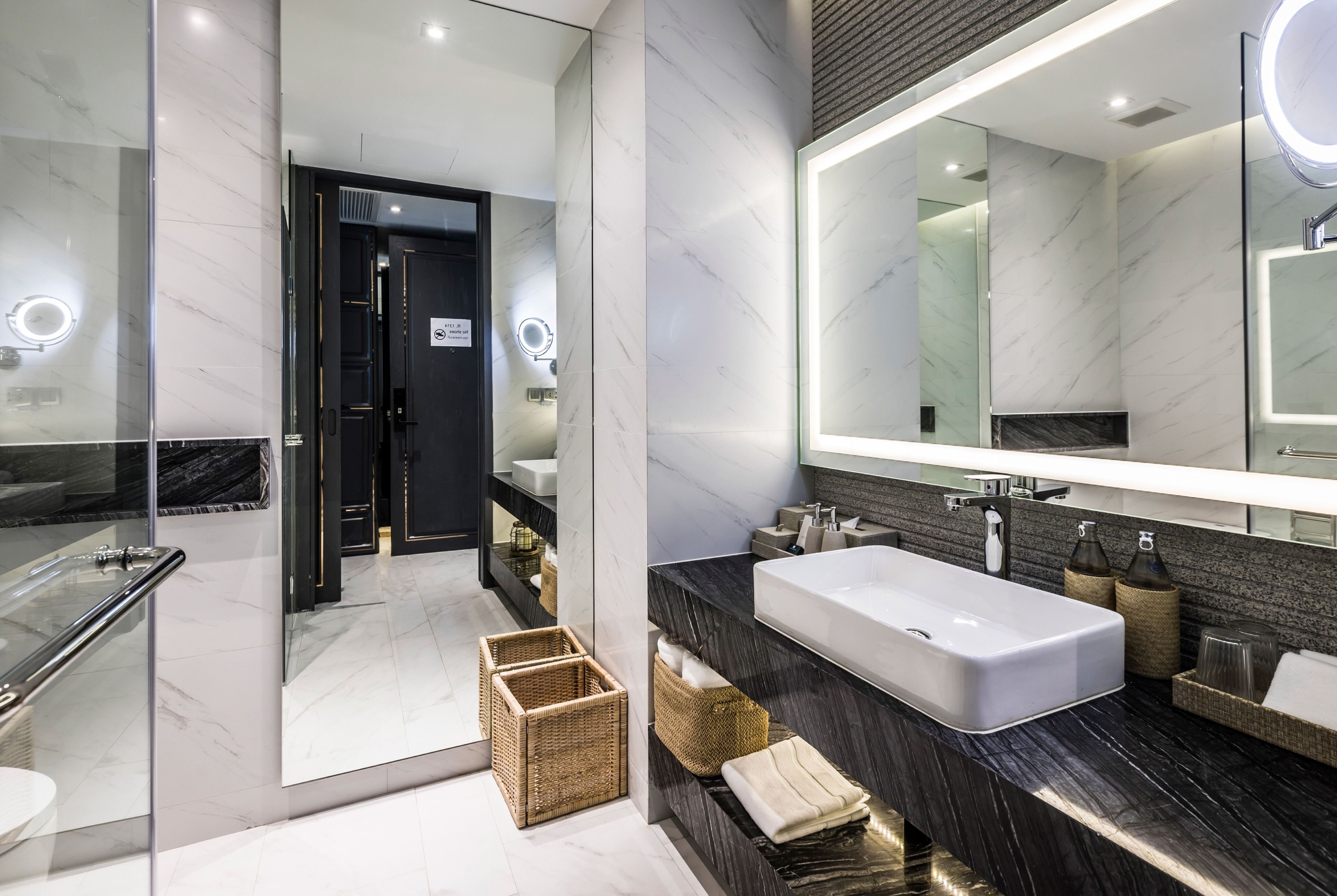 Guest room bath at the Wyndham Grand Nai Harn Beach Phuket in Phuket, Other than US/Canada