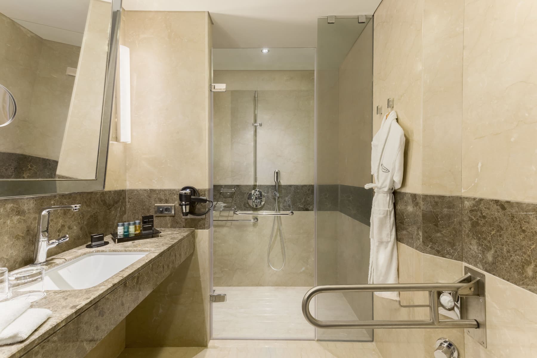 Guest room bath at the Wyndham Grand Istanbul Europe in Istanbul, Other than US/Canada