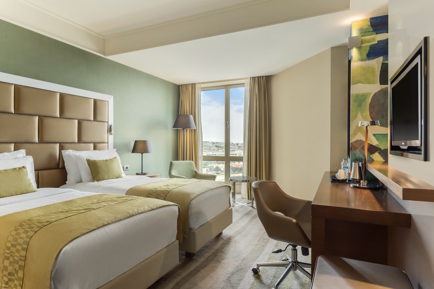 Guest room at the Wyndham Grand Istanbul Europe in Istanbul, Other than US/Canada