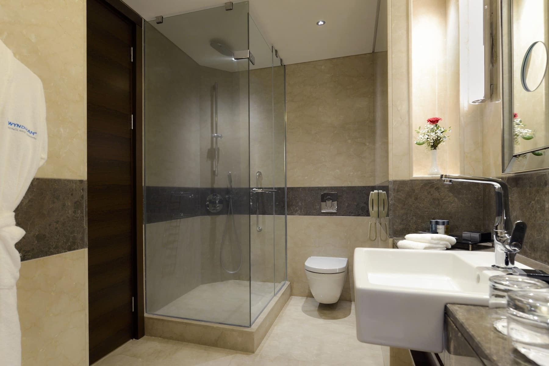 Guest room bath at the Wyndham Grand Istanbul Europe in Istanbul, Other than US/Canada