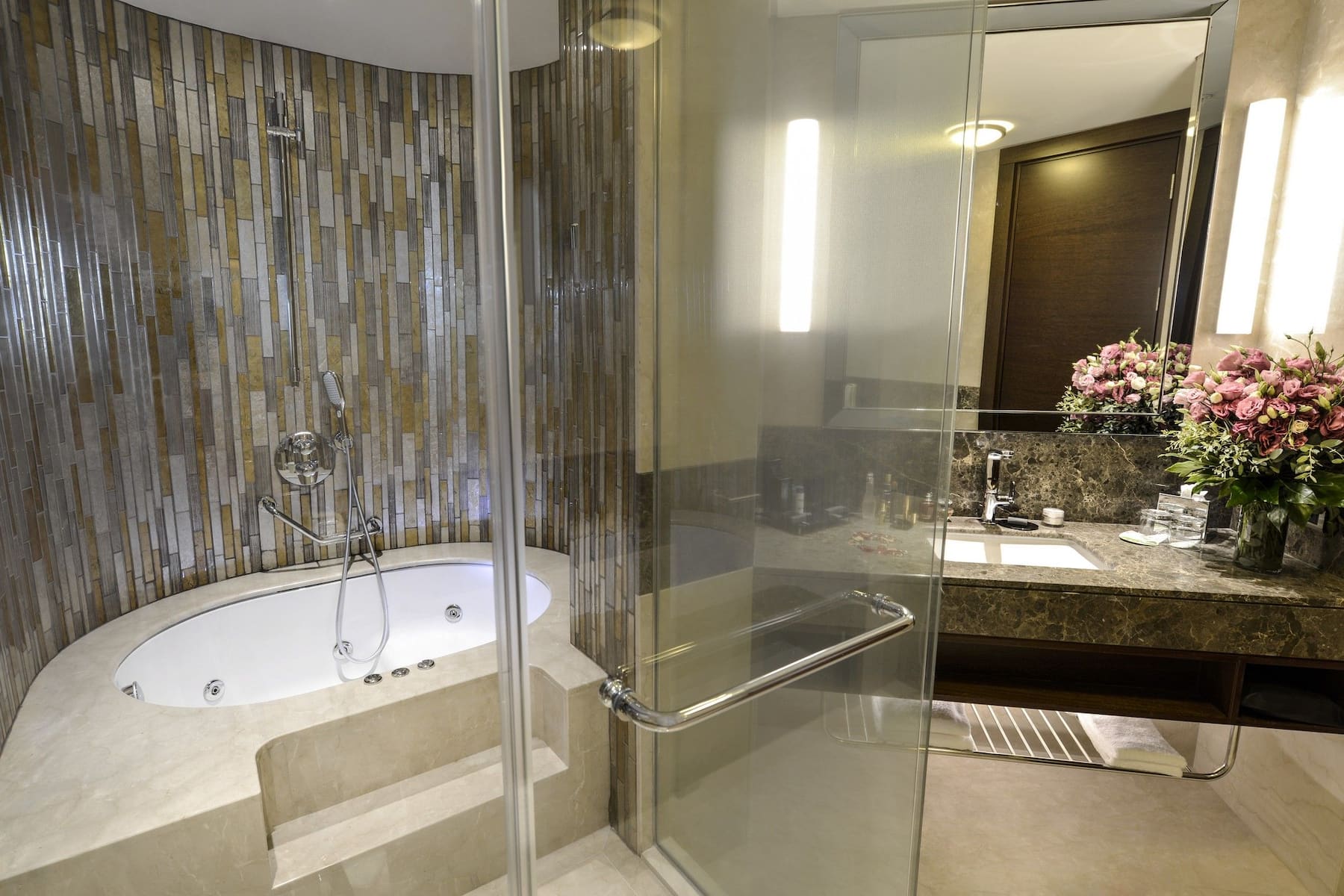 Guest room bath at the Wyndham Grand Istanbul Europe in Istanbul, Other than US/Canada