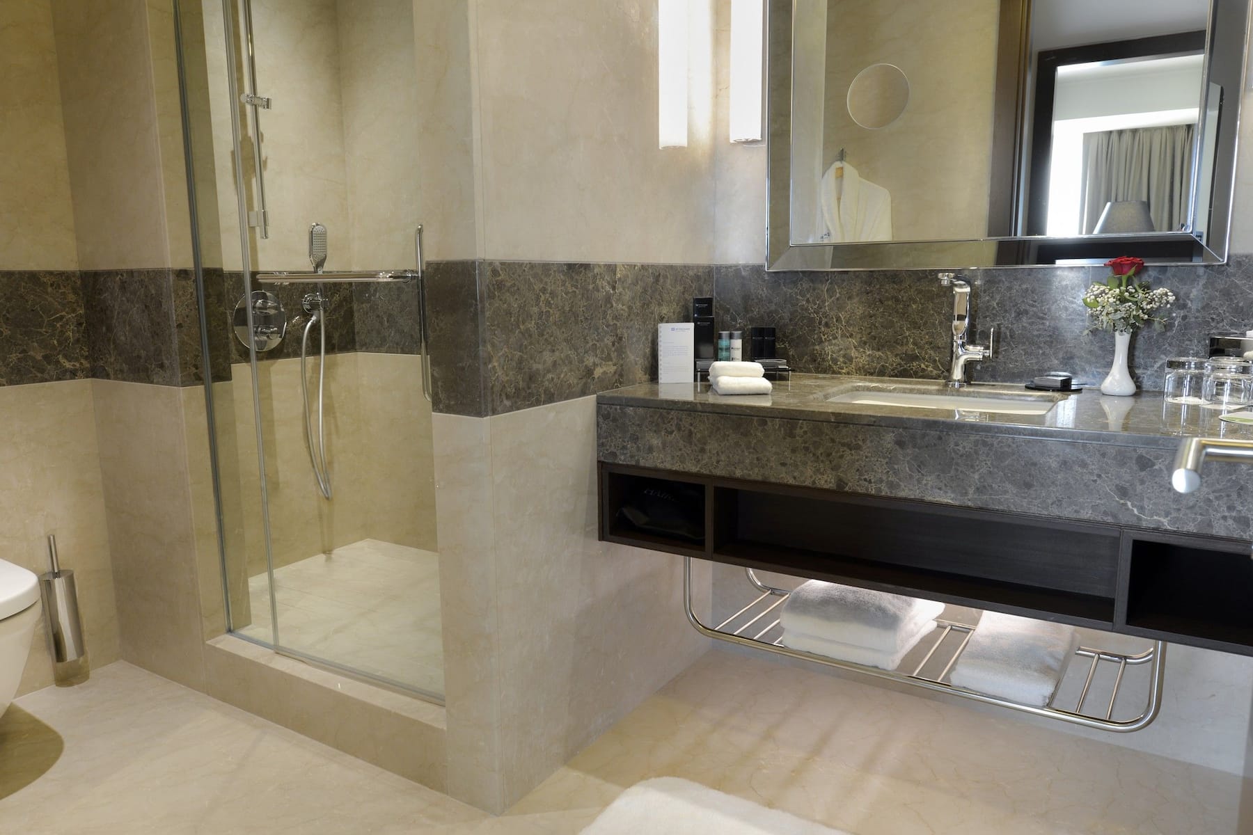 Guest room bath at the Wyndham Grand Istanbul Europe in Istanbul, Other than US/Canada