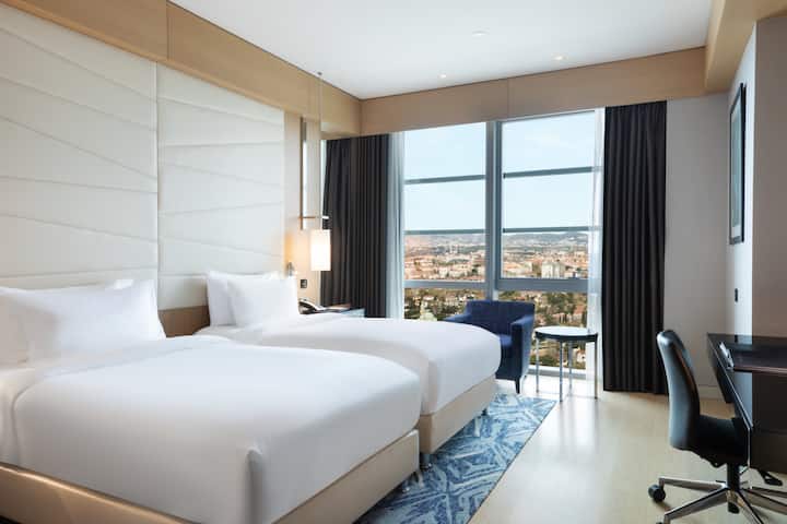Guest room at the Wyndham Grand Istanbul Levent Hotel & Conference Center in Istanbul, Other than US/Canada