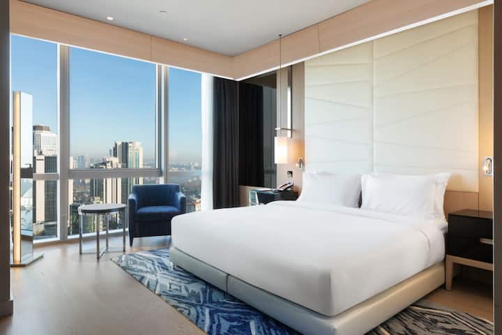 Guest room at the Wyndham Grand Istanbul Levent Hotel & Conference Center in Istanbul, Other than US/Canada