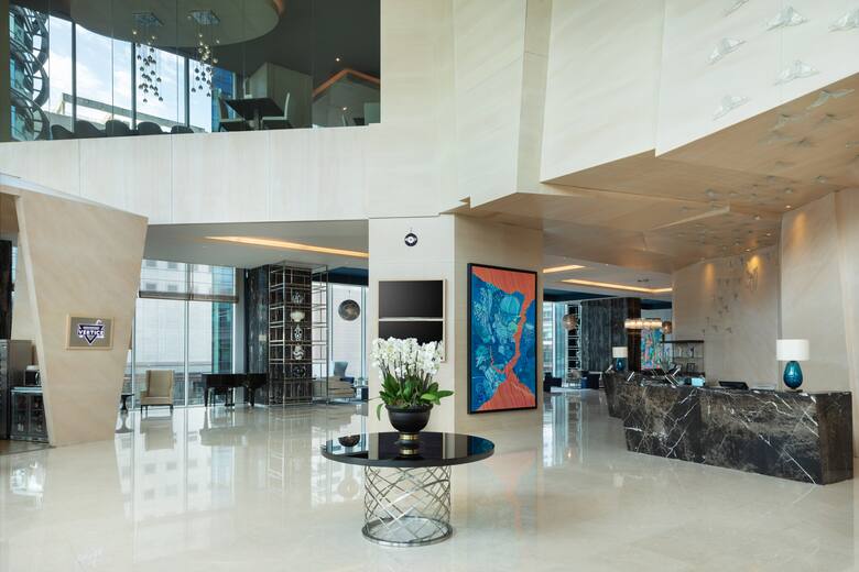 Wyndham Grand Istanbul Levent hotel lobby in Istanbul, Other than US/Canada