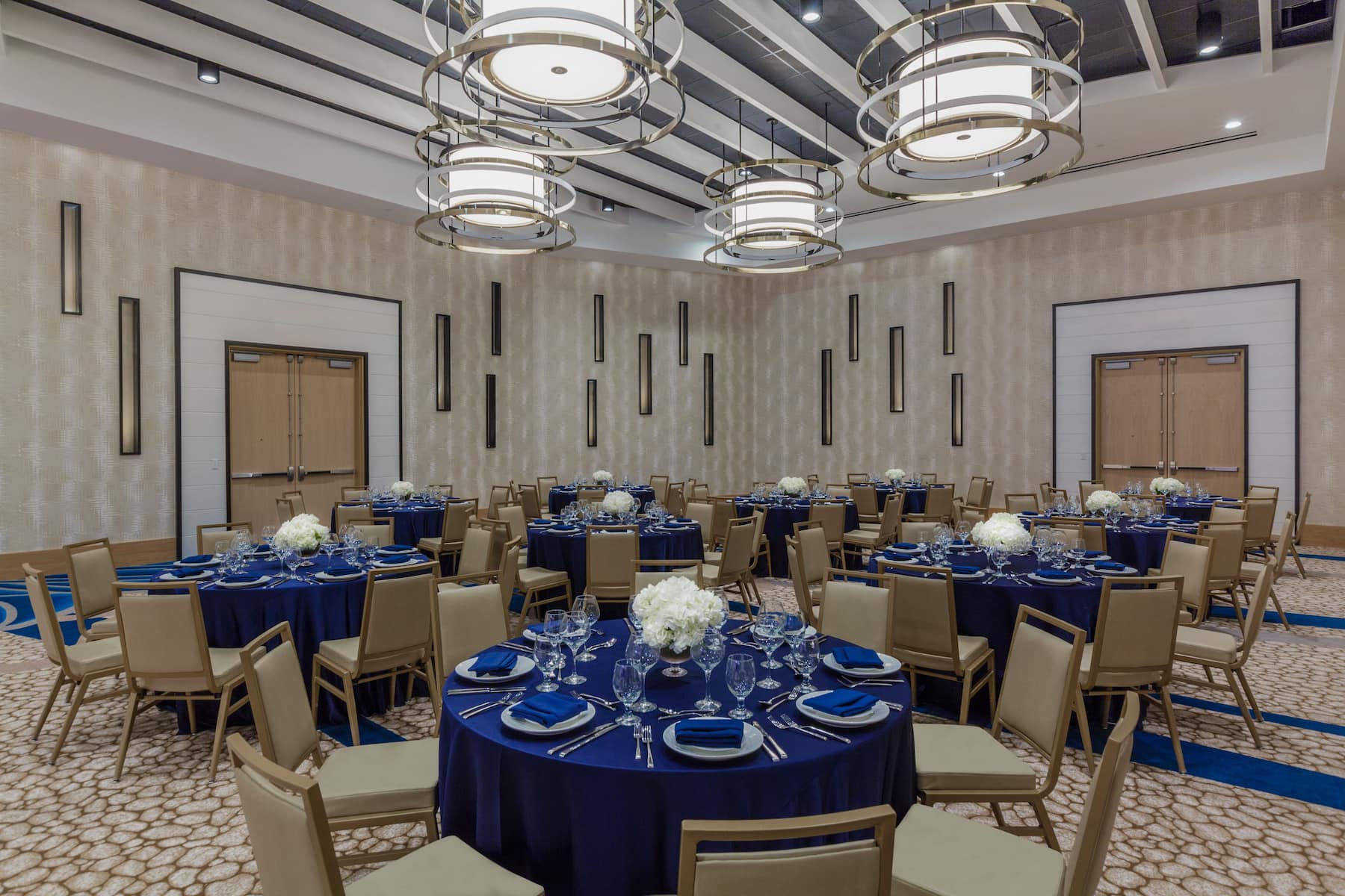 Wyndham Grand Clearwater Beach ballroom banquet rounds in Clearwater, Florida