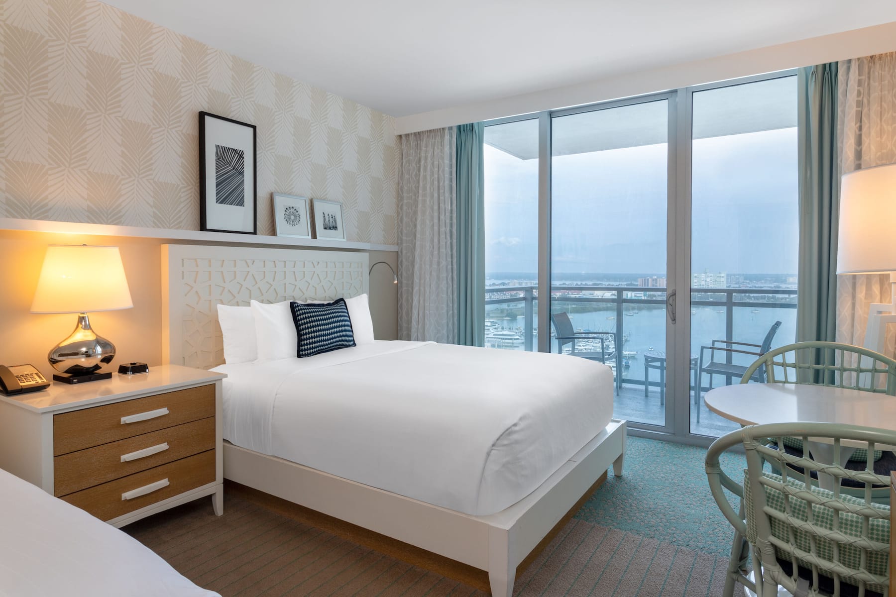 Guest room at the Wyndham Grand Clearwater Beach in Clearwater, Florida