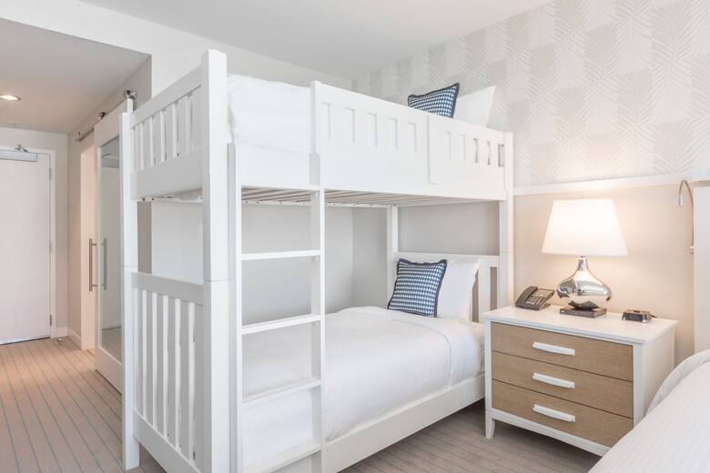 Guest room at the Wyndham Grand Clearwater Beach in Clearwater, Florida