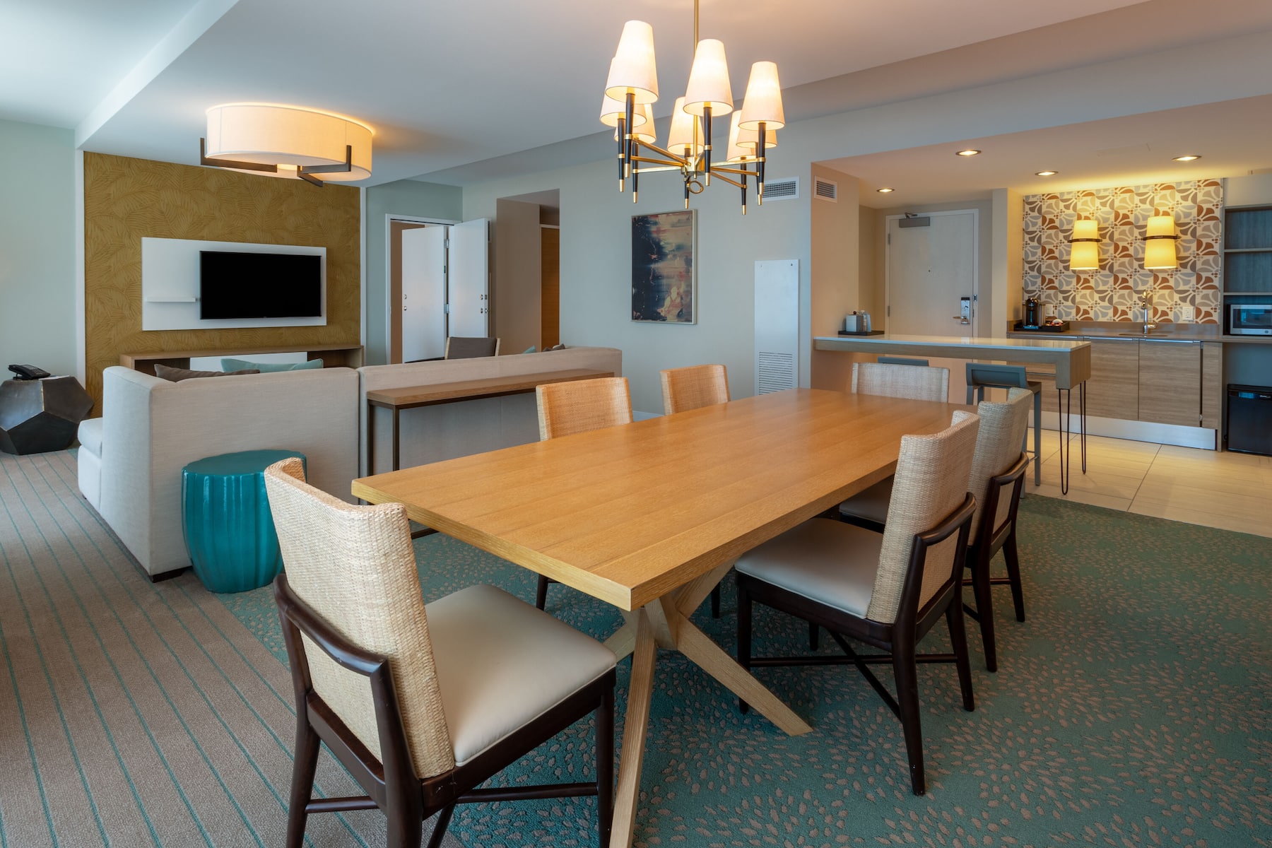 Guest room at the Wyndham Grand Clearwater Beach in Clearwater, Florida