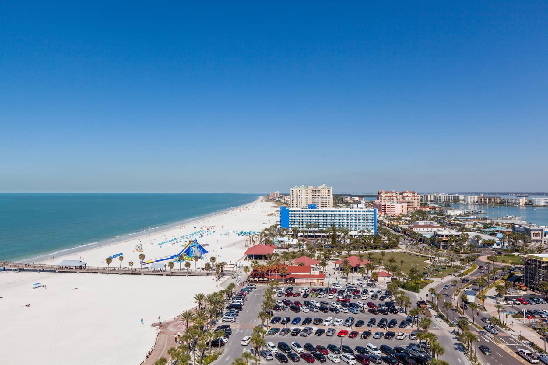 Guest room at the Wyndham Grand Clearwater Beach in Clearwater, Florida