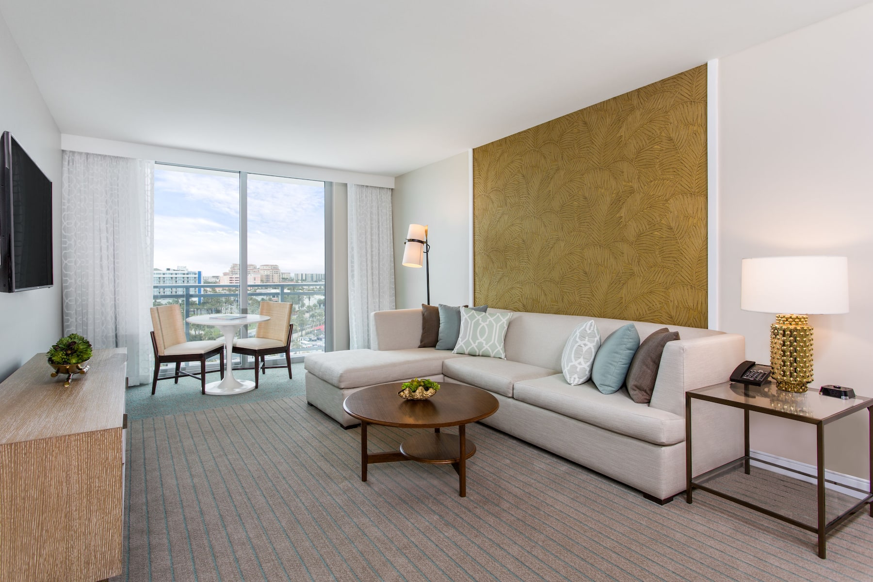 Wyndham Grand Clearwater Beach suite living room in Clearwater, Florida