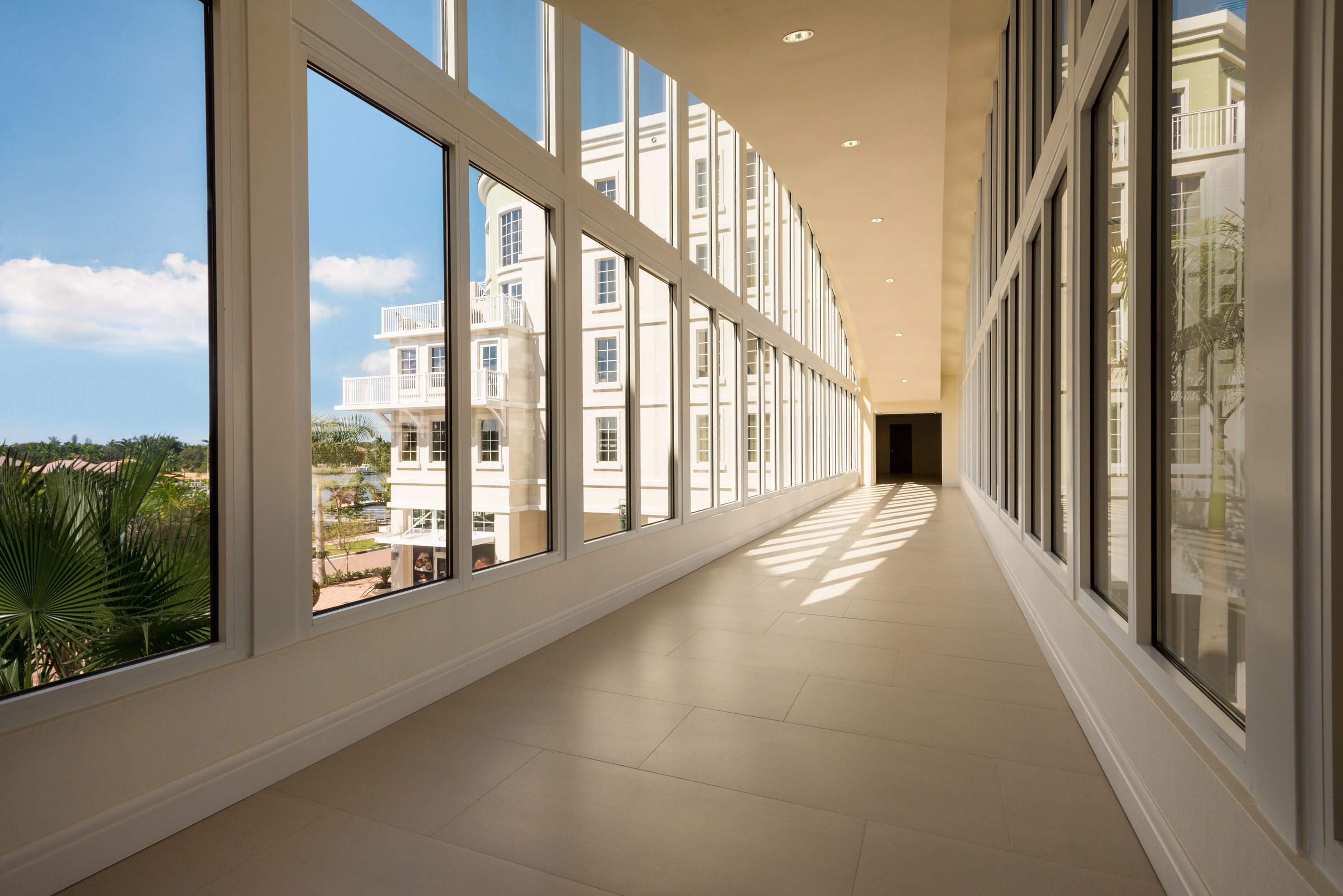 Wyndham Grand Jupiter at Harbourside Place lobby atrium in Jupiter, Florida