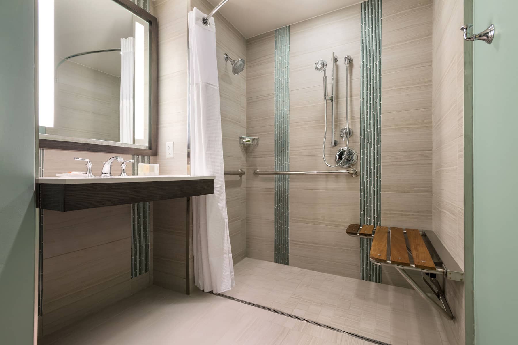 Guest room at the Wyndham Grand Jupiter at Harbourside Place in Jupiter, Florida