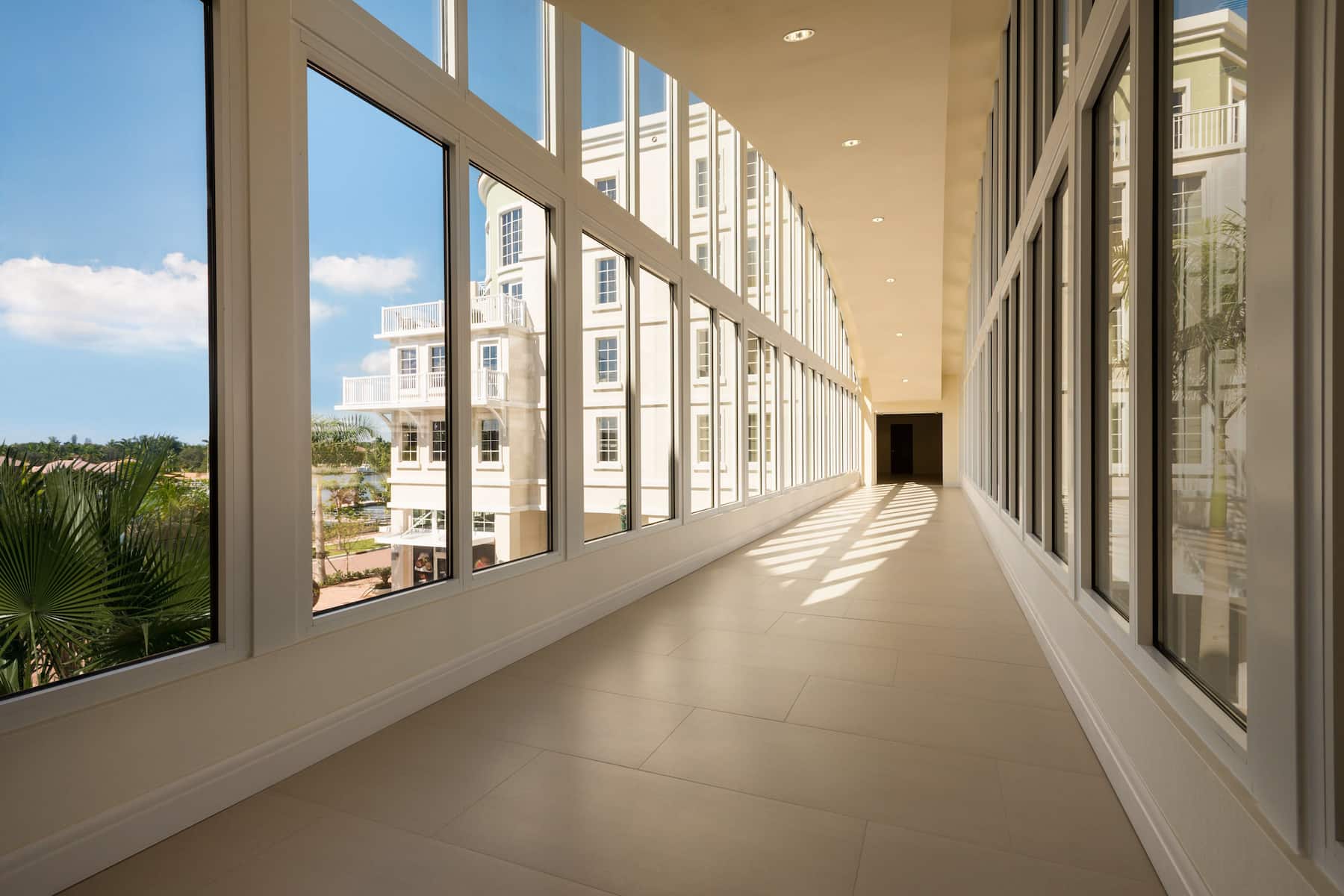 Wyndham Grand Jupiter at Harbourside Place lobby atrium in Jupiter, Florida
