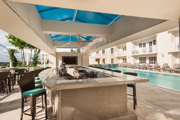 Pool at the Wyndham Grand Jupiter at Harbourside Place in Jupiter, Florida