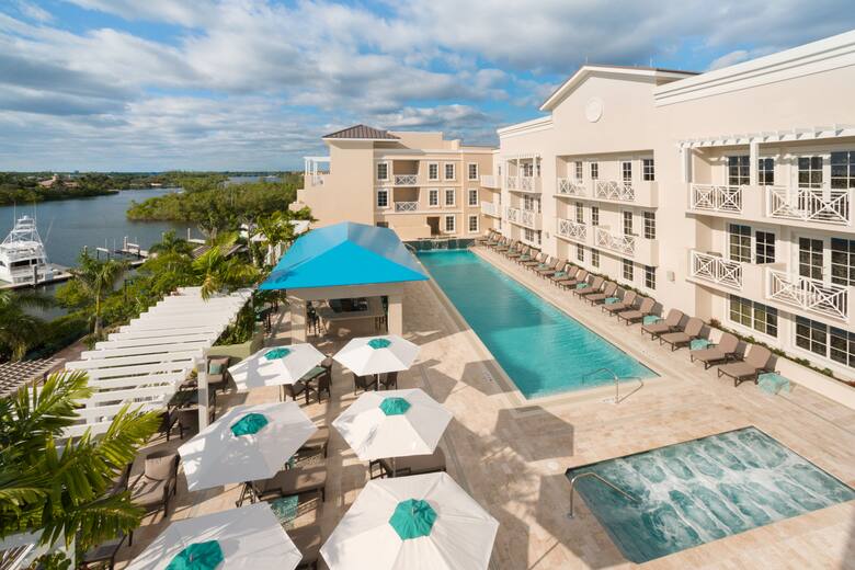 Pool at the Wyndham Grand Jupiter at Harbourside Place in Jupiter, Florida