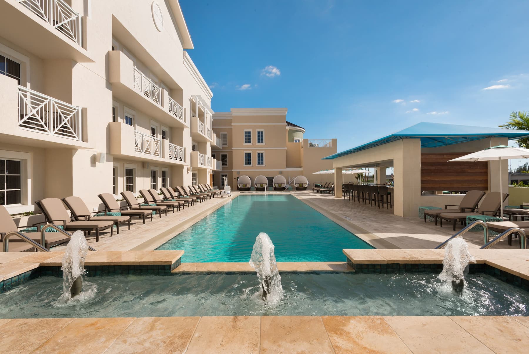 Pool at the Wyndham Grand Jupiter at Harbourside Place in Jupiter, Florida
