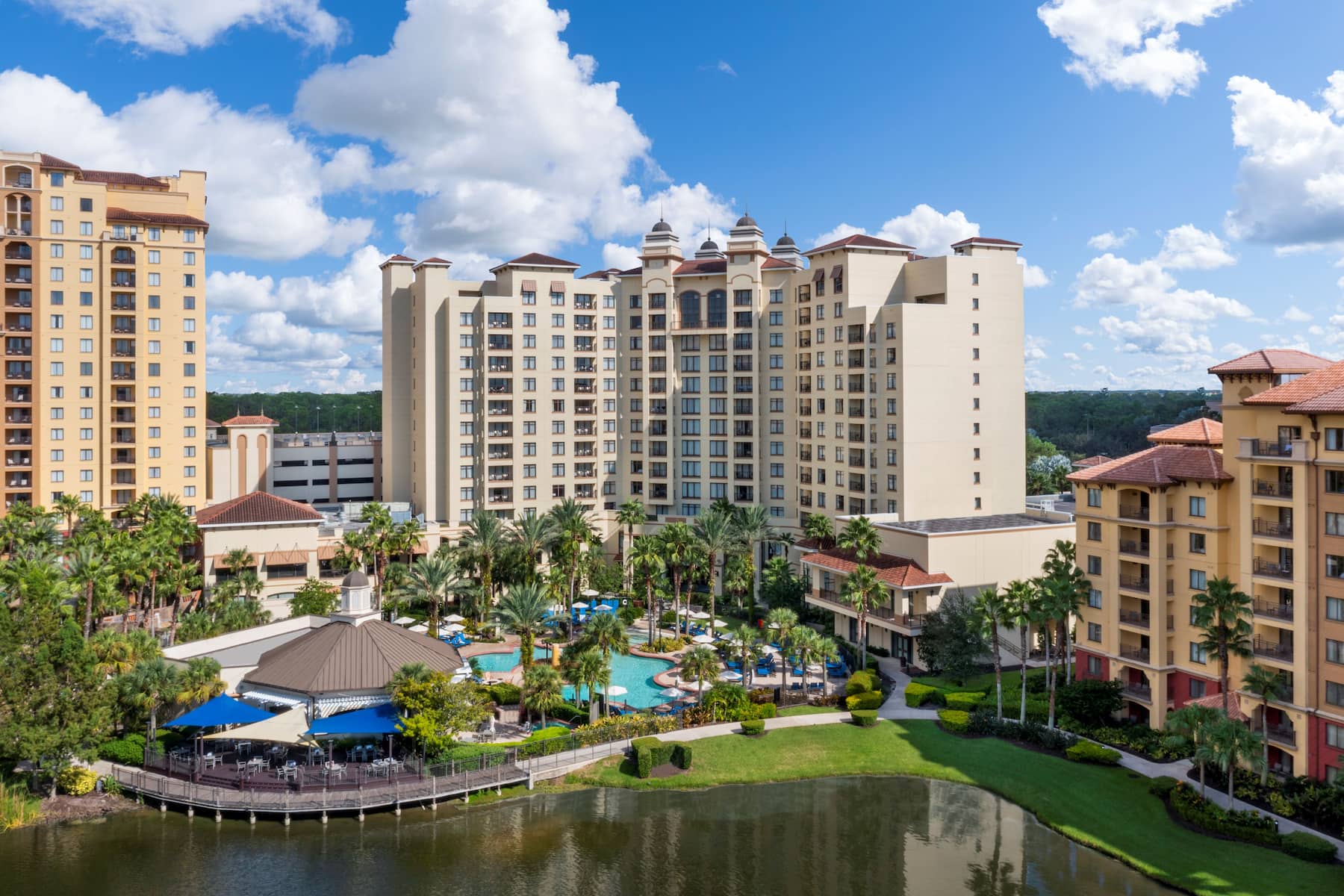 Exterior of Wyndham Grand Orlando Resort Bonnet Creek hotel in Orlando, Florida