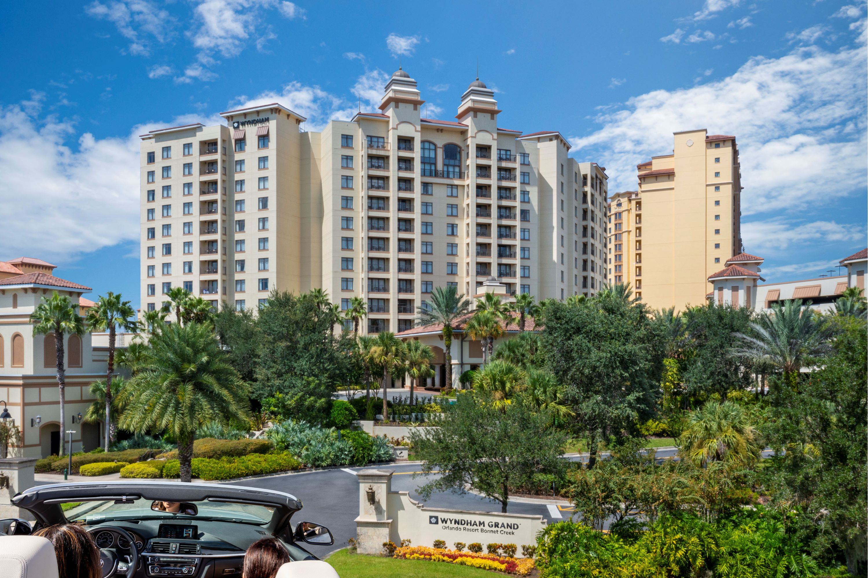 Exterior of Wyndham Grand Orlando Resort Bonnet Creek hotel in Orlando, Florida