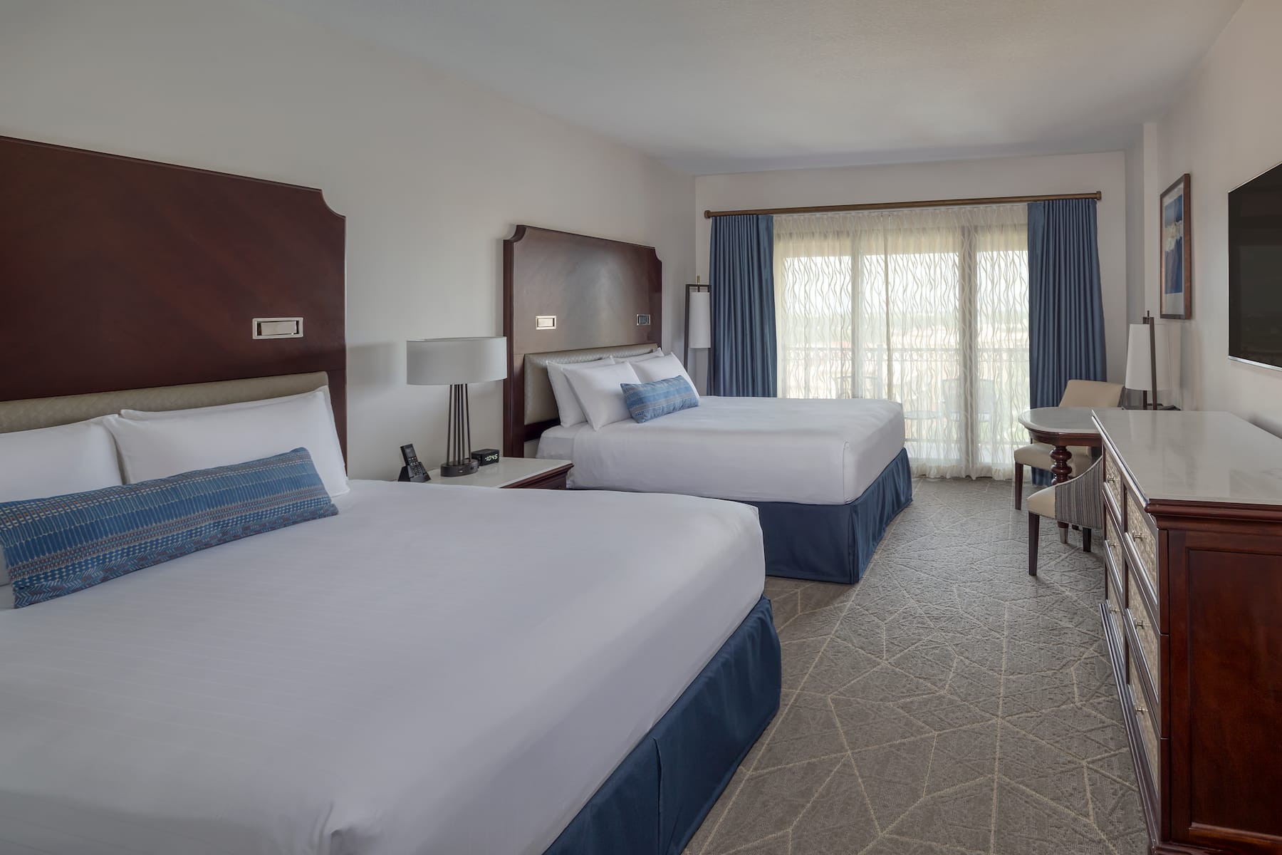 Guest room at the Wyndham Grand Orlando Resort Bonnet Creek in Orlando, Florida