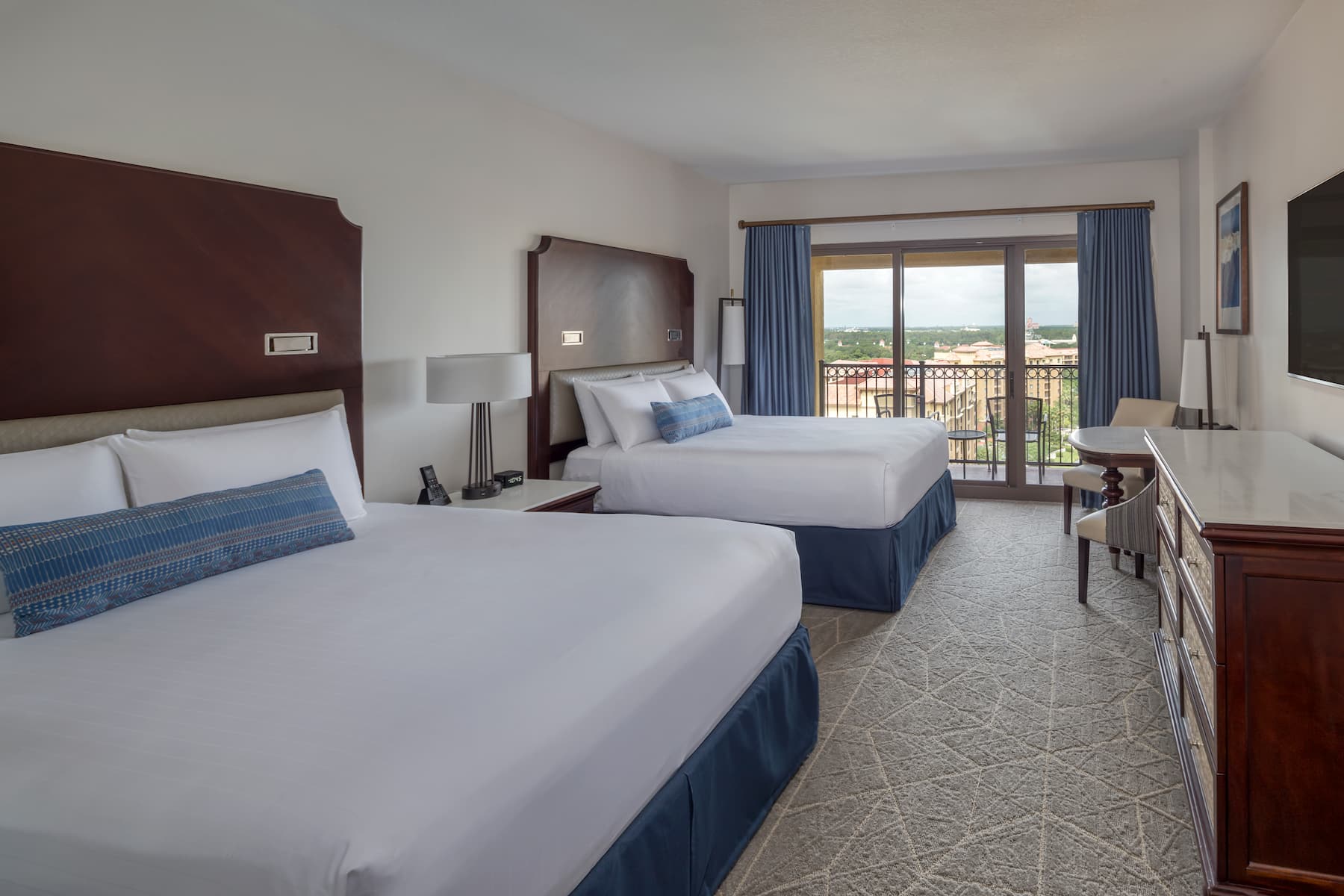 Guest room at the Wyndham Grand Orlando Resort Bonnet Creek in Orlando, Florida