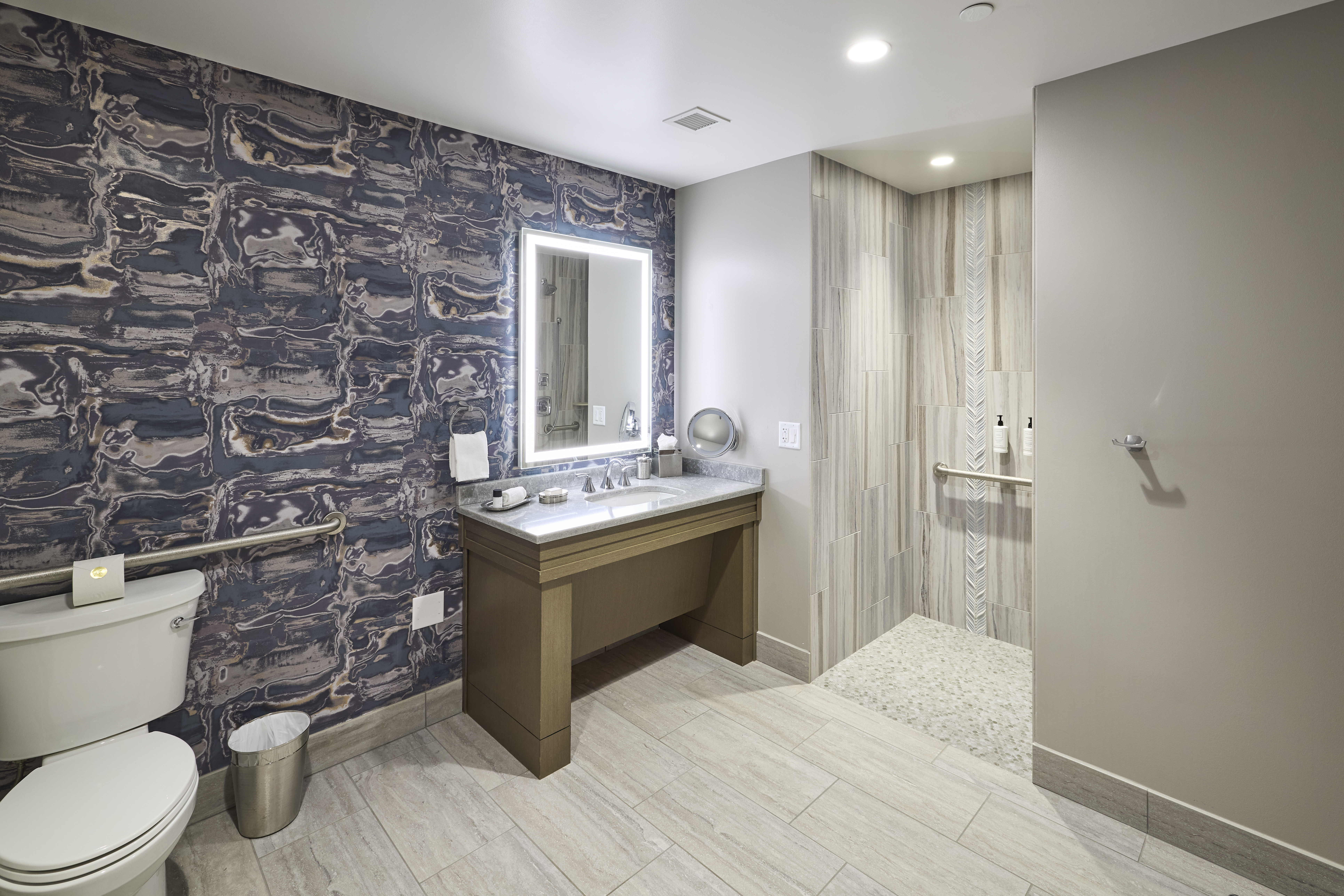 Guest room bath at the Choctaw Casino & Resort Durant, a Wyndham Grand Hotel in Durant, Oklahoma