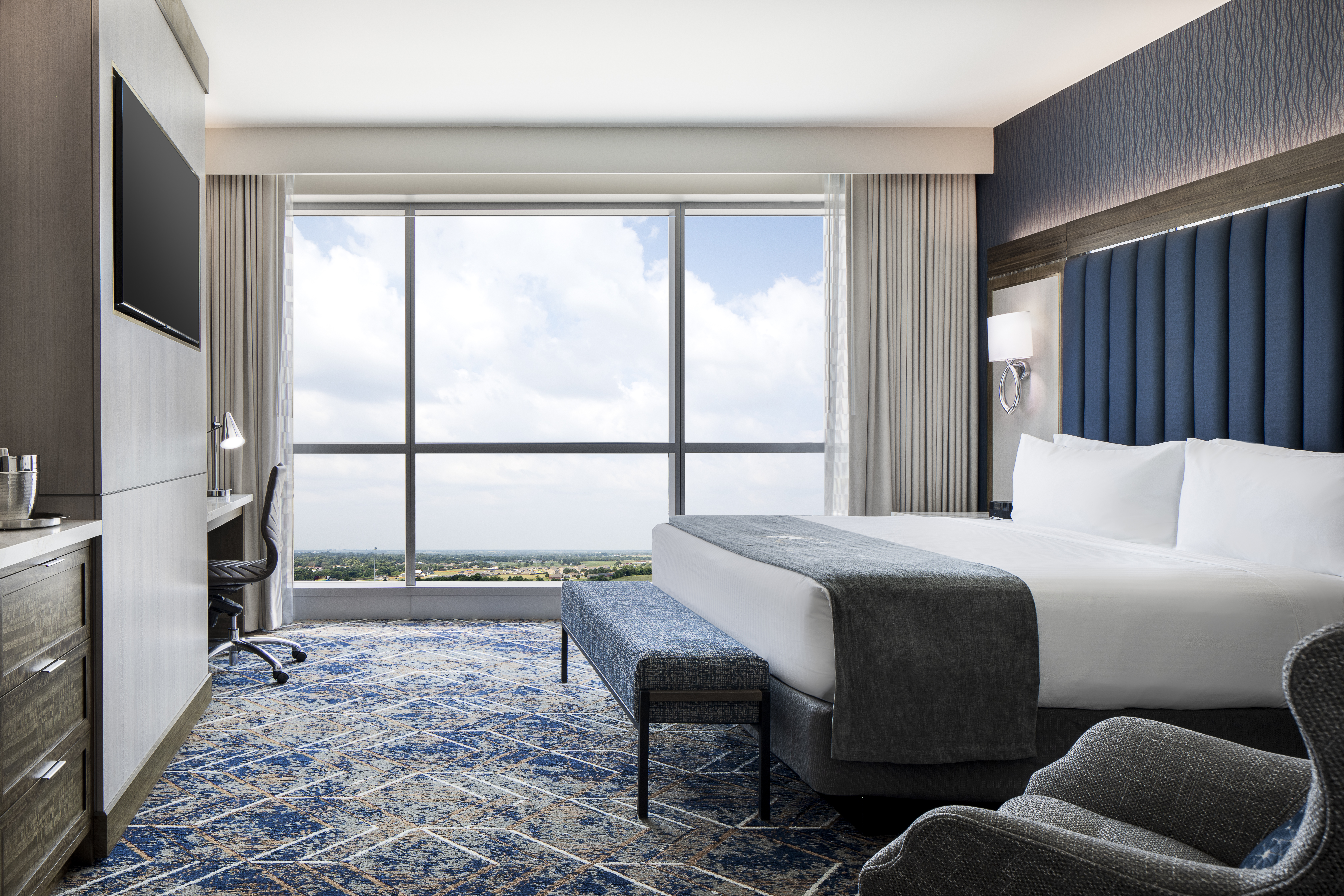 Guest room at the Choctaw Casino & Resort Durant, a Wyndham Grand Hotel in Durant, Oklahoma