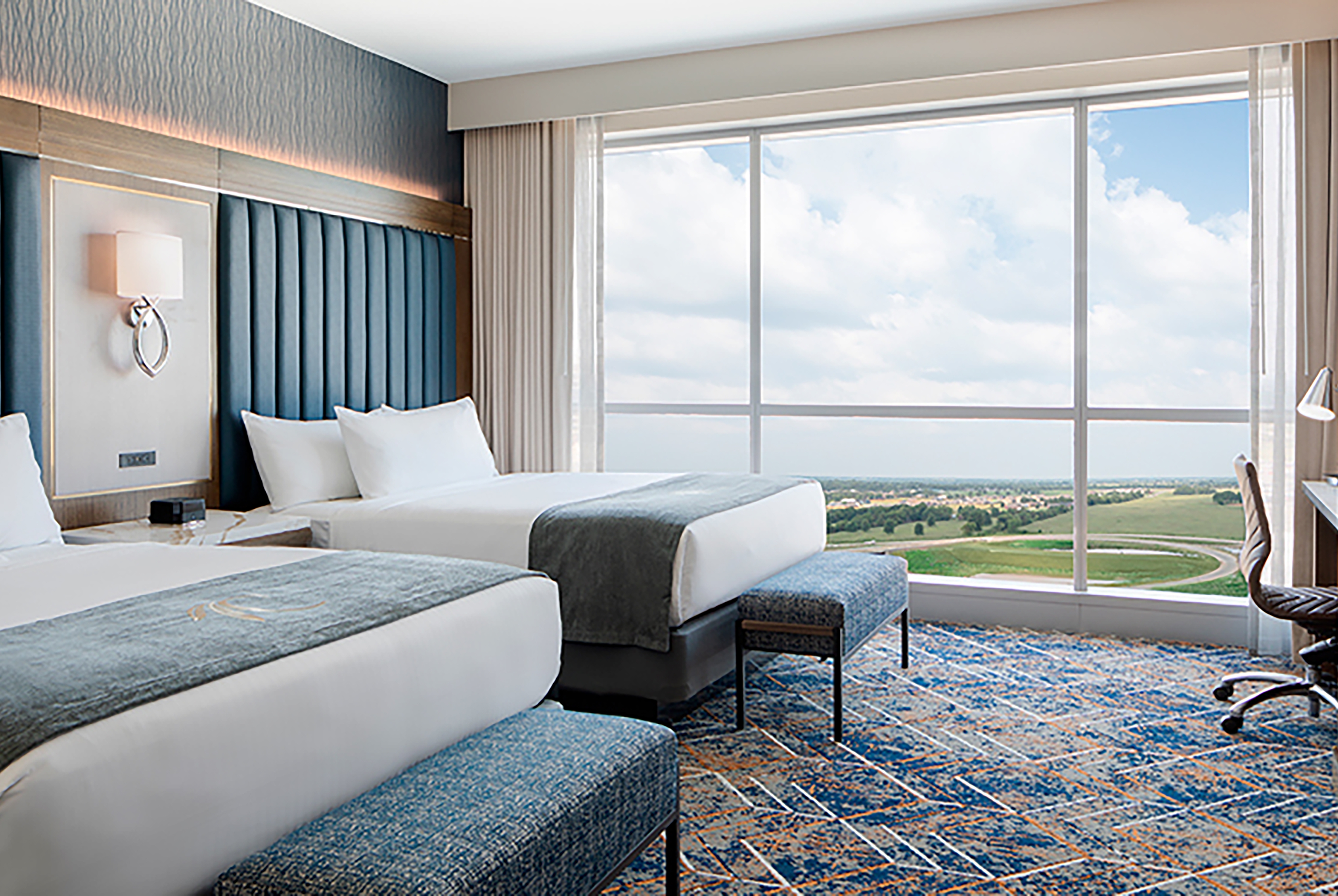 Guest room at the Choctaw Casino & Resort Durant, a Wyndham Grand Hotel in Durant, Oklahoma