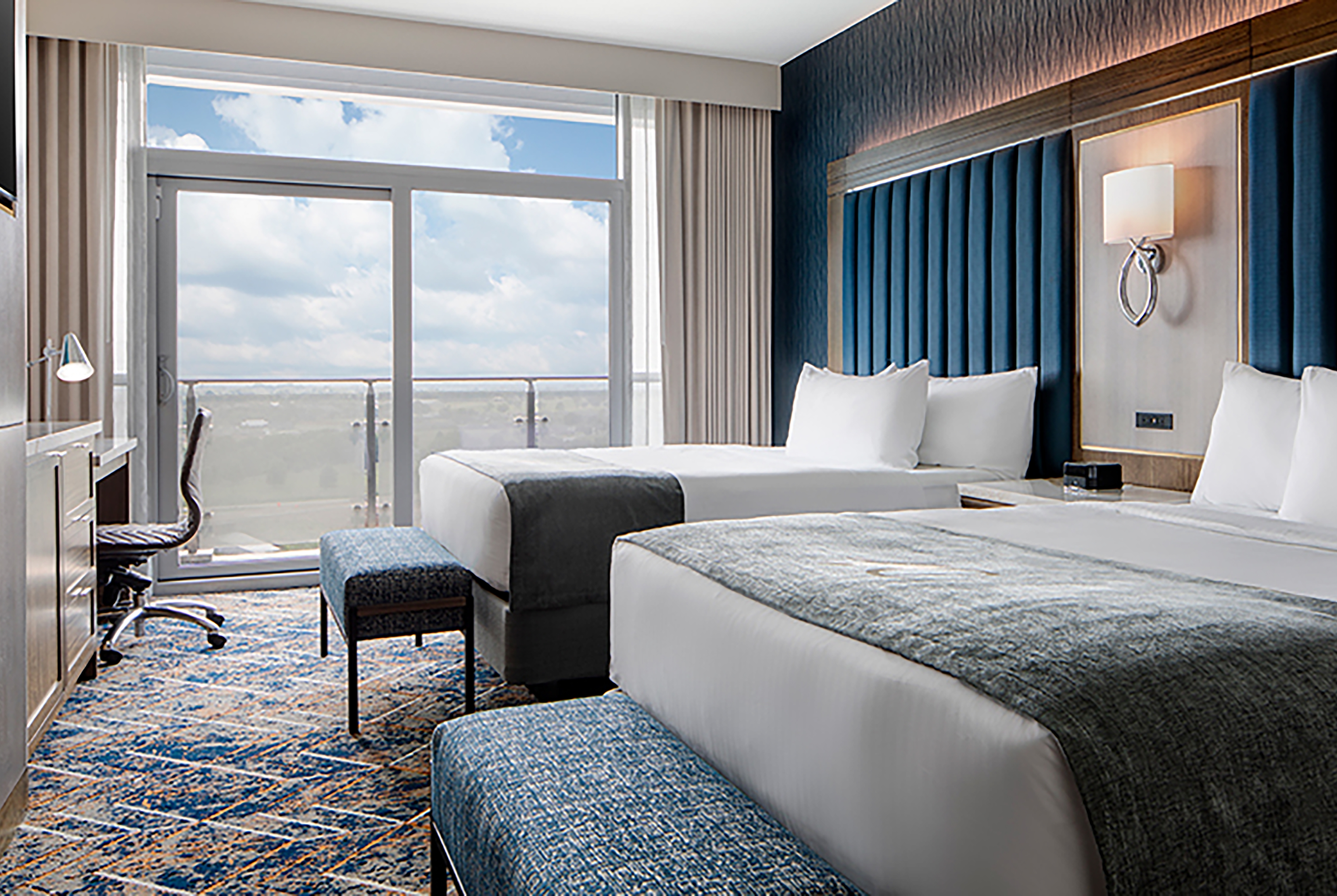 Guest room at the Choctaw Casino & Resort Durant, a Wyndham Grand Hotel in Durant, Oklahoma