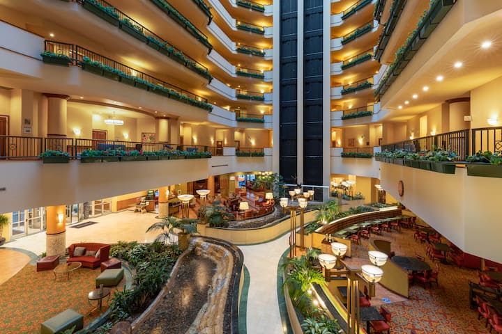 Wyndham Grand Oklahoma City Downtown lobby atrium in Oklahoma City, Oklahoma
