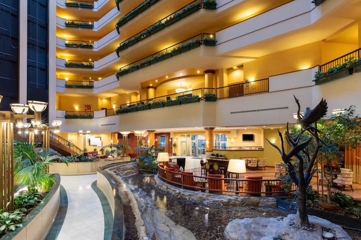 Wyndham Grand Oklahoma City Downtown lobby atrium in Oklahoma City, Oklahoma